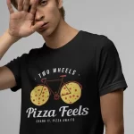 Pizza Bicycle Half Sleeve Printed T-shirt For Men