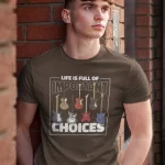 Guitar Choices Half Sleeves Printed T shirt For Men