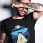 Alien Abduction Half Sleeve Printed Men T-shirt For Men