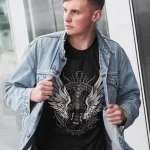 Guitar Wings Half Sleeves Printed T shirt For Men