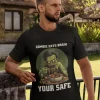 Zombie Eats Brain – Your Safe Half Sleeves Printed T-shirt For Men