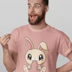 Bunny Eating T shirt  Half Sleeve T-shirt For Men