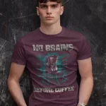 Zombie Apocalypse - No Brains Before Coffee Half Sleeve Printed T-shirt For Men