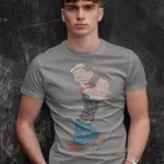 Popeye Half Sleeves Printed T Shirt For Men