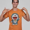 Doraemon Half Sleeves Printed T Shirt For Men