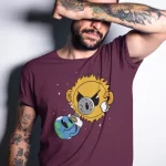 Solar Snapshot: Earth's Eclipse Adventure Half Sleeves Printed T Shirt For Men