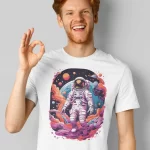 Astronaut Half Sleeves Printed T Shirt For Men