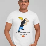 Buy 1 Get 1 Biryani Ft Jhonny Bravo Half Sleeve Printed T-shirt For Men