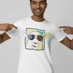 Funny Sheep With Sunglasses Half Sleeve T-shirt For Men