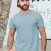 Cloud Blue Plain Half-Sleeve T-Shirt for Men