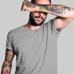 Steel Gray Plain Half-Sleeve T-Shirt for Men