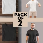 Black Or White: 2 Plain T-Shirts in One Pack - Combo A Half-Sleeve T-Shirt for Men