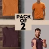 Twinning In Style: 2 Plain T-Shirts in One Pack – Combo B Half-Sleeve T-Shirt for Men