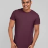 Blissfull Burgundy Plain Half-Sleeve T-Shirt for Men