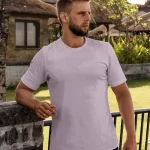 Lilac Mist Plain Half-Sleeve T-Shirt for Men