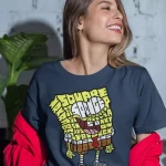 Sponge Bob Half Sleeves Printed T Shirt - Unisex