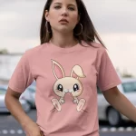 Bunny Eating T shirt  Half Sleeve T-shirt - Unisex