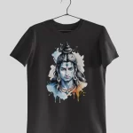 Lord Shiva Water Painting Half Sleeves Printed T-shirt - Unisex